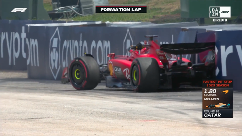 Charles Leclerc y su drama en Interlagos: este fue el motivo por el que su Ferrari acabó en el muro durante la vuelta de formación