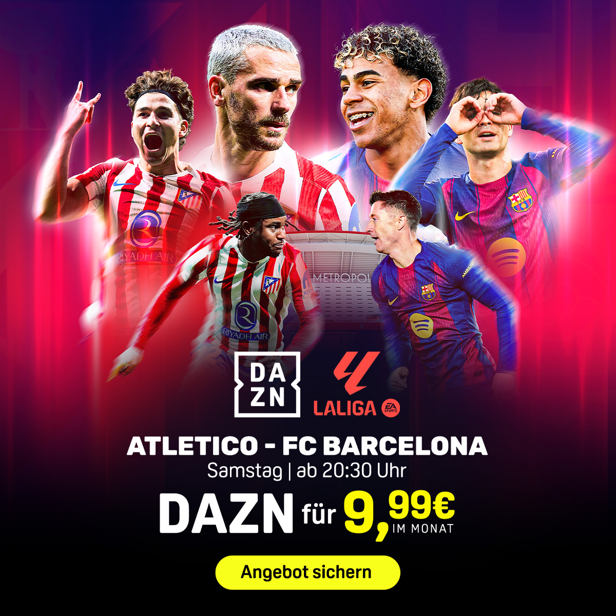 Atletico Madrid FC Barcelona LaLiga 2026 Banner