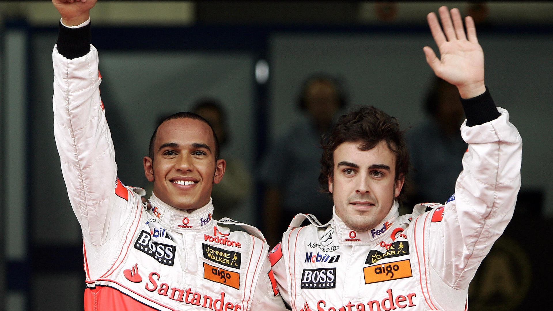 Lewis Hamilton, Fernando Alonso, McLaren, GP Brasil F1 2007