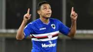 Luis Muriel celebrating Sampdoria Bologna Serie A 12022017