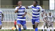 Andrew Tololwa and Alexis Kitenge of AFC Leopards.