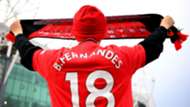 Man Utd fan in Bruno Fernandes strip