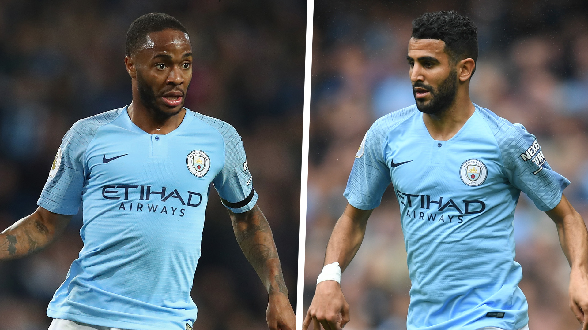Image result for Raheem Sterling and Riyad Mahrez.