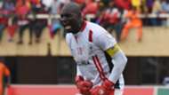 Denis Onyango, Uganda goalkeeper instructs his teammates against Tanzania during the 2019 Afcon Qualifiers