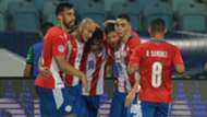 Paraguay celebrating Bolivia Copa America