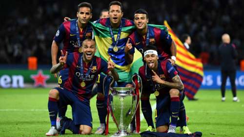 Douglas Neymar Dani Alves Adriano Rafinha Barcelona