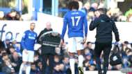 Cenk Tosun & Alex Iwobi of Everton