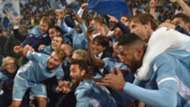 Lazio celebrating vs Roma