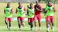 John Avire Dennis Odhiambo Masoud Juma Musa Mohammed and Philemon Otieno of Harambee Stars.