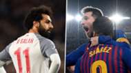 Mohamed Salah Lionel Messi Luis Suarez GFX