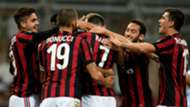 Milan celebrating Milan SPAL Serie A