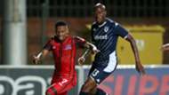 Thabiso Kutumela of Maritzburg United challenged by Sifiso Hlanti of Bidvest Wits, February 2020