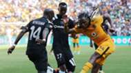 Musa Nyatama & Justin Shonga of Orlando Pirates, & Siphiwe Tshabalala of Kaizer Chiefs