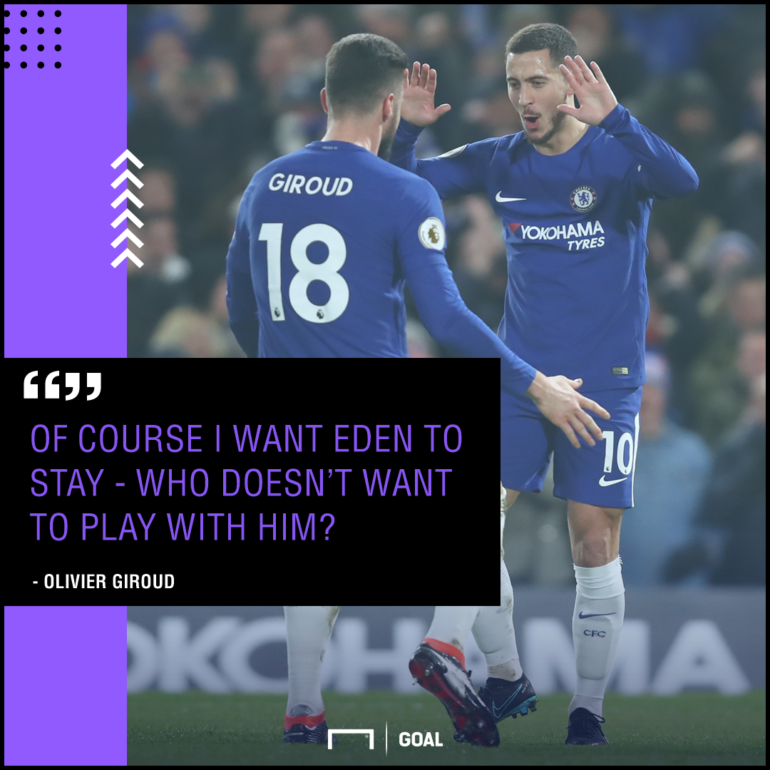 transfer news olivier giroud airs eden hazard hope amid chelsea exit talk goal com olivier giroud airs eden hazard hope