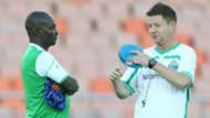 Gor Mahia coach Zedekiah Otieno and Dylan Kerr