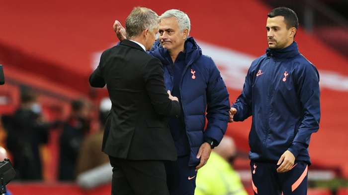 Jose Mourinho Ole Gunnar Solskjaer Man Utd vs Tottenham Premier League 2020-21