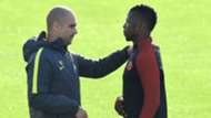 Pep Guardiola and Kelechi Iheanacho