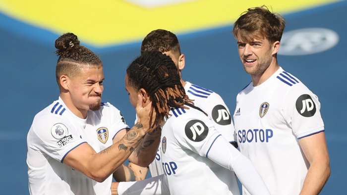 Kalvin Phillips Helder Costa Patrick Bamford Leeds 2020-21 Kalvin Phillips Helder Costa Patrick Bamford Leeds 2020-21