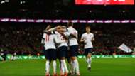 England celebrating England Italy friendly match