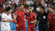 Cristiano Ronaldo referee Portugal Iran World Cup 2018
