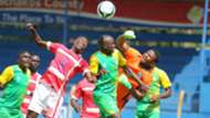Erustus Mwaniki Tom Teka John Oyemba of Kariobangi Sharks v Western Stima.