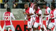 Ajax Cape Town players celebrate Nathan Paulse goal