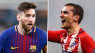 Lionel Messi Antoine Griezmann Barcelona Atletico Madrid 2017-18