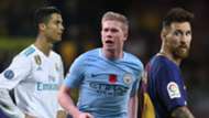 Ronaldo, Messi, De Bruyne