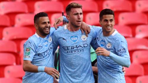 Aymeric Laporte Riyad Mahrez Joao Cancelo Man City vs Tottenham Carabao Cup final 2020-21