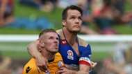 Andy Keogh Nigel Boogaard Newcastle Jets v Perth Glory A-League 15012017