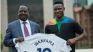 Raila Odinga and Victor Wanyama.