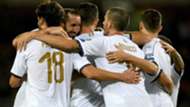 Italy celebrating vs Macedonia