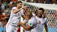 Tunisia celebrate goal World Cup 2018