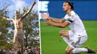 Zlatan Ibrahimovic statue split