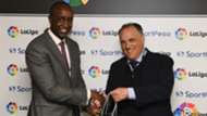 SportPesa CEO Ronald Karauri with La Liga's President Javier Tebas