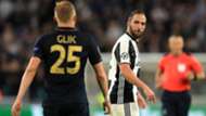 Higuain Glik Juventus Monaco Champions League
