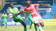 Nixon Omondi of Kariobangi Sharks KENNEDY OTIENO 'Agogo' of Western Stima.