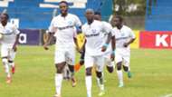Moses Mburu and Ezekiel Odera of AFC Leopards.
