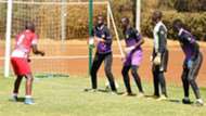 Francis Onyiso of Ulinzi Stars with U-17 squad.