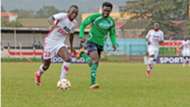 Cliff Kasuti of Ulinzi Stars v Eugine Mukangula of Thika United.