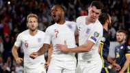 England celebrate Raheem Sterling goal vs Kosovo
