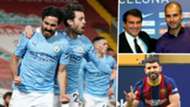 Gundogan Bernardo Guardiola Laporta Aguero Man City Barcelona GFX