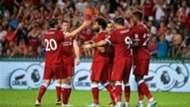 HD Lallana Salah Liverpool celebrate