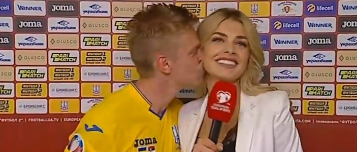 Ucraina, Zinchenko scatenato: bacio alla giornalista ...