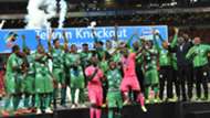 Baroka FC celebrate with Telkom Knockout trophy