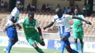Boniface Omondi and Kenneth Muguna of Gor Mahia v AFC Leopards.