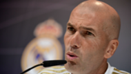 Zinedine Zidane, Real Madrid coach, during a press conference in 2019-20 season