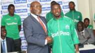 Erisa Sekisambu of Gor Mahia and Ambrose Rachier.