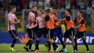 Palermo players celebrating Palermo Frosinone Serie B