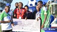 Gor Mahia receive cheque.